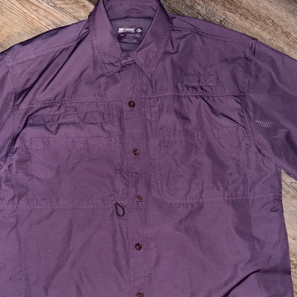 Reel Legends Deep Purple Button-Up Shirt